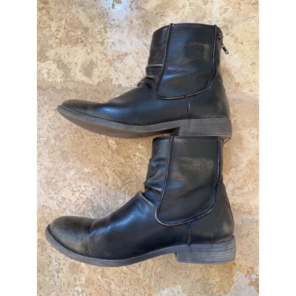 Billabong Black Leather Ankle Boots With Zipper Detail & Worn-In Style sz 9 - Picture 3 of 9